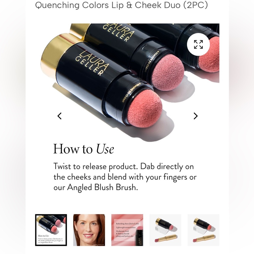 Laura Geller Serum blush Cheek Tint FARD A JOUES (Shade Refreshing 🌹 - Picture 12 of 13